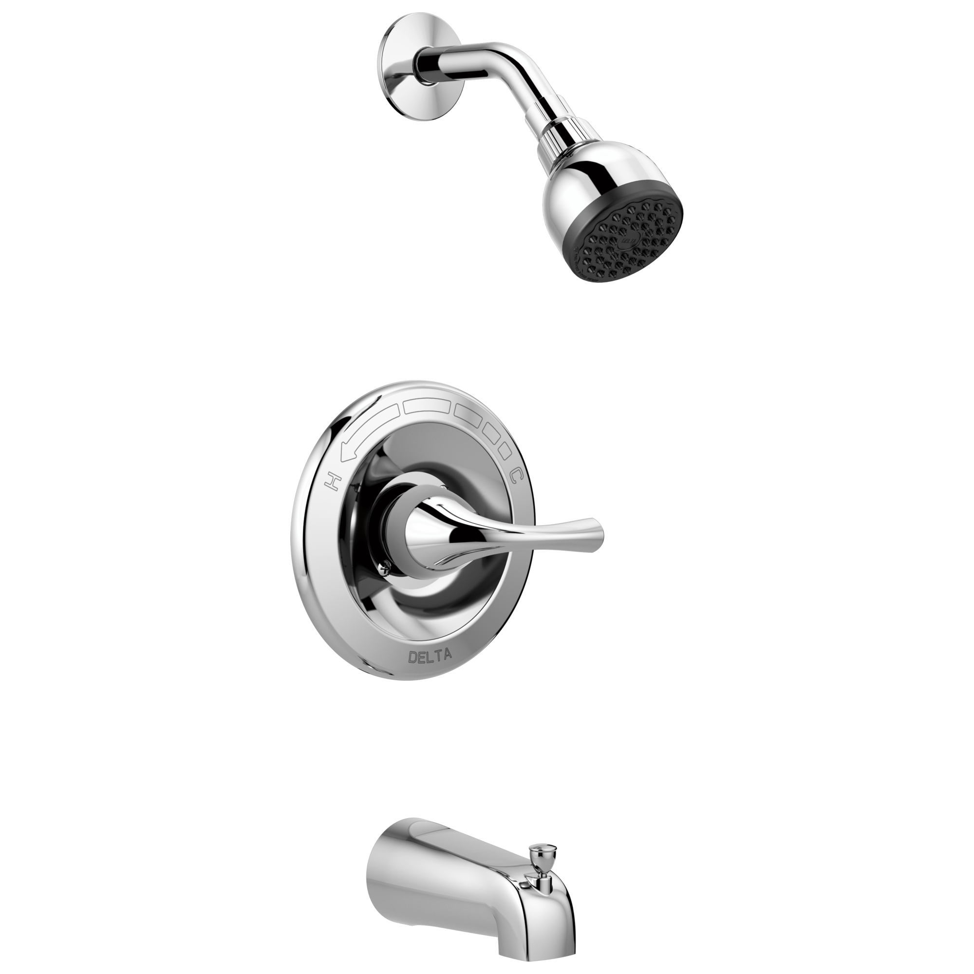 Delta Foundations Chrome 1-handle Single Function Round Bathtub and Shower Faucet Valve Included