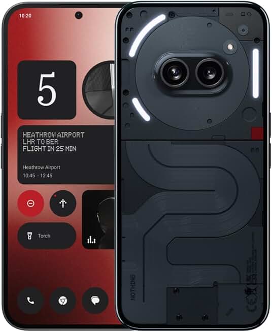 Nothing Phone (2a) Smartphone Unlocked 5G Android Phone Dimensity 7200 Pro, 50MP Dual Camera Cell Phone, 6.7'' AMOLED Display, 5000mAh Battery, NFC (Black, 12+256GB)
