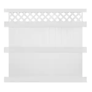 Weatherables Ashton 8 ft. H x 8 ft. W White Vinyl Privacy Fence Panel Kit