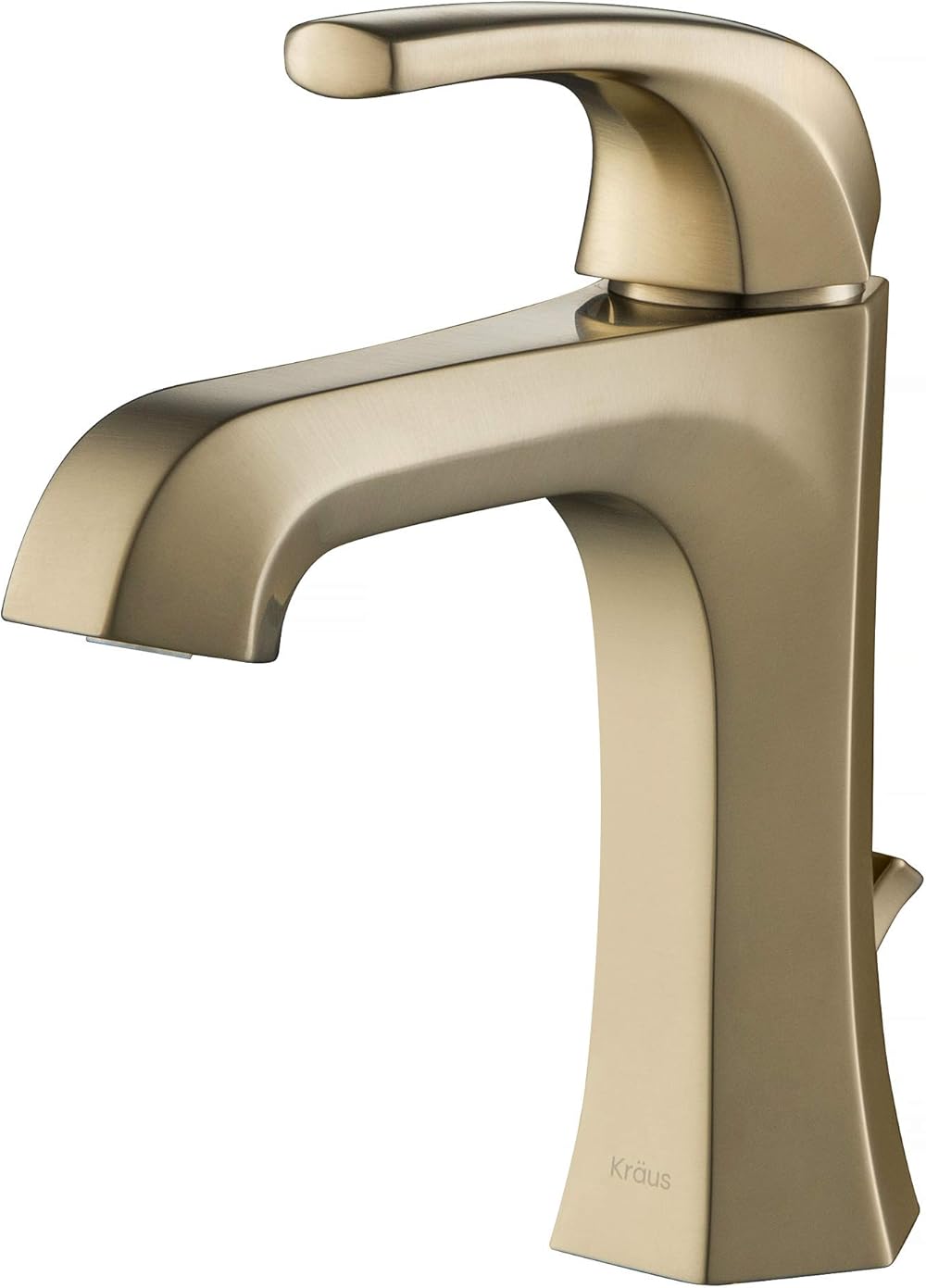 Kraus KBF-1211BG Esta Single Handle Basin Bathroom Faucet with Lift Rod Drain, Brushed Gold