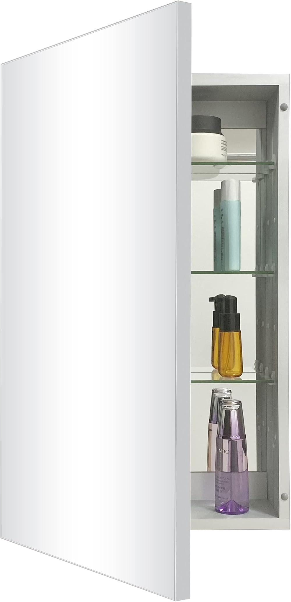 Aluminum Bathroom Medicine Cabinet 22x30 Inches Recess or Surface Mount Mirror Cabinet for Bathroom Toilet Kitchen