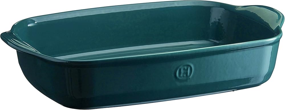 Emile Henry France Ovenware Ultime Rectangular Baking Dish, 16.5 x 10.6, Blue Flame