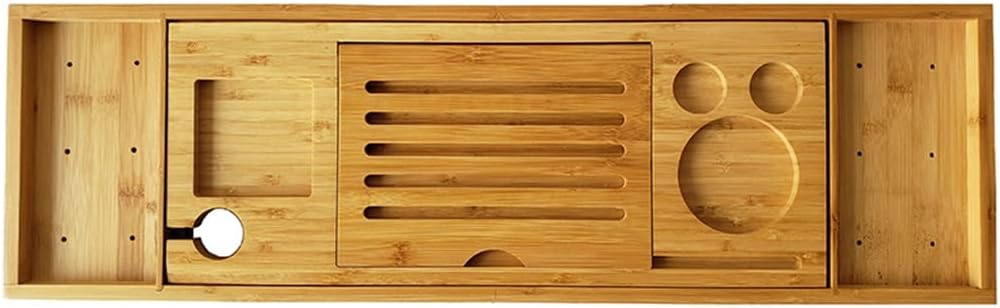 Extendable Bathtub Tray Wooden Bath Organizer Rack Bathroom Book Wine Tablet Holder Reading Shelf Bath Tray