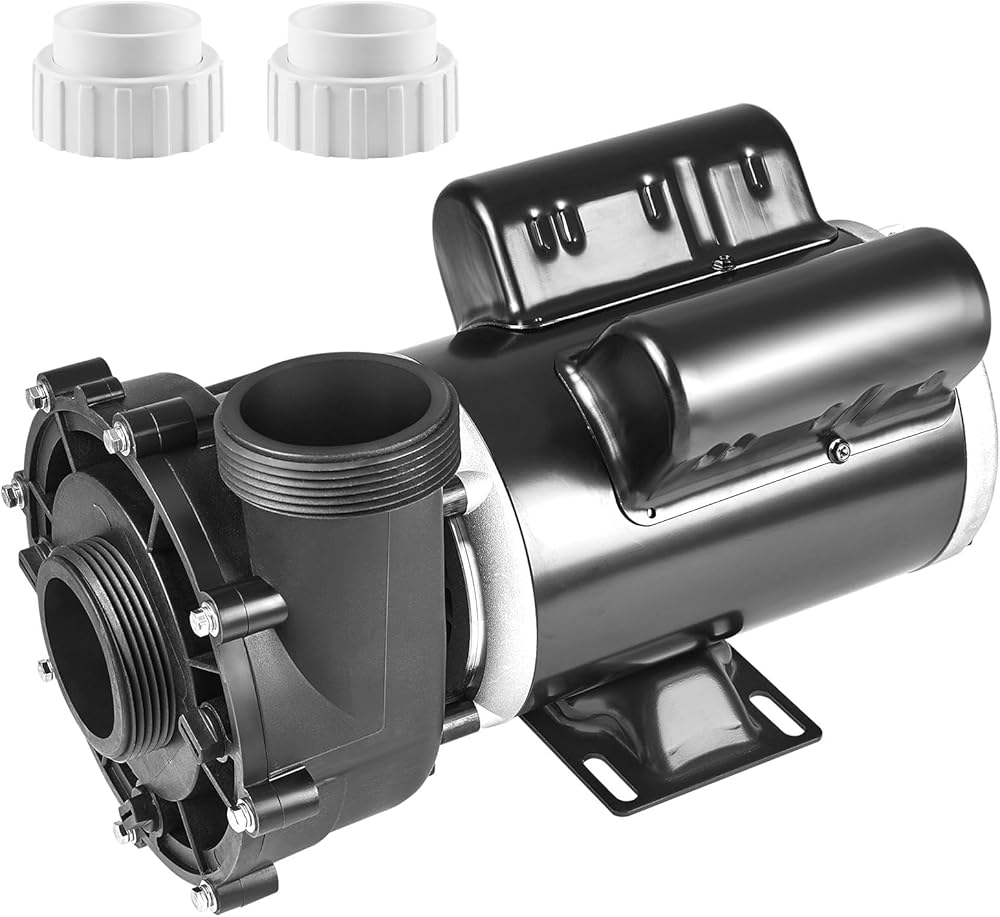 VEVOR 2 Speed SPA Pump, 48-Frame, AC 110V Hot Tub SPA Pump, 1.5 HP / 150 GPM / 42.65 ft High Speed or 0.46 HP / 70 GPM / 9.18 ft Low Speed, 2'' Port 90° Rotational Interface for Hot Tub