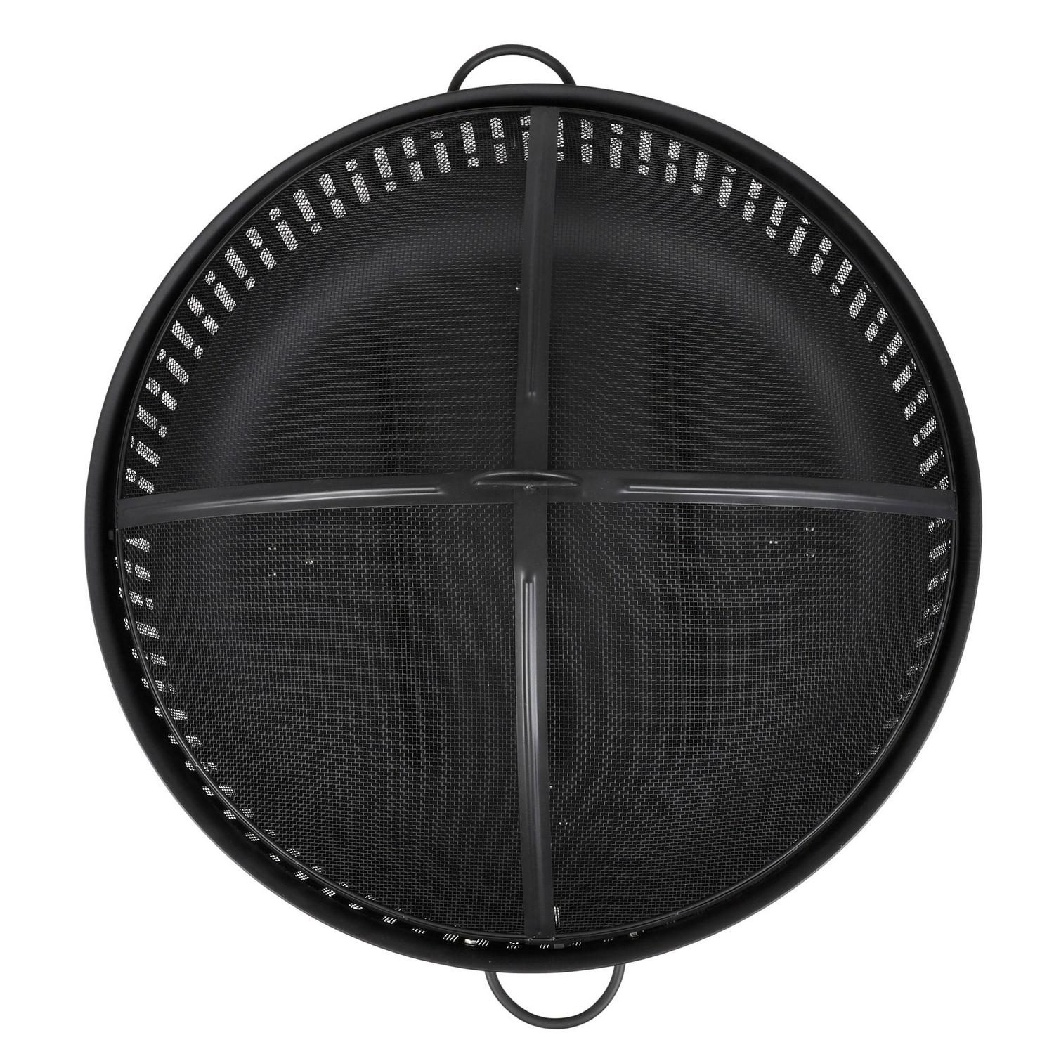 allen + roth 31.5-in W Black Steel Wood-Burning Fire Pit