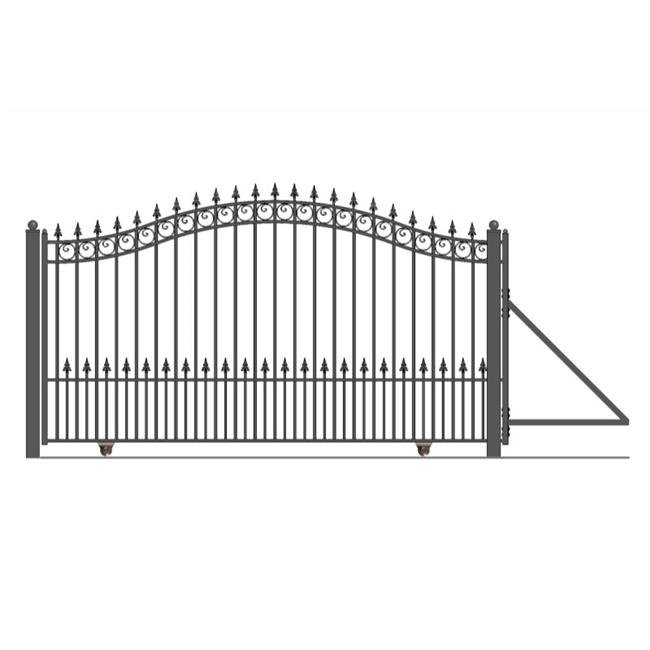 16 ft. Prague Style Iron Single Slide Driveway Gate