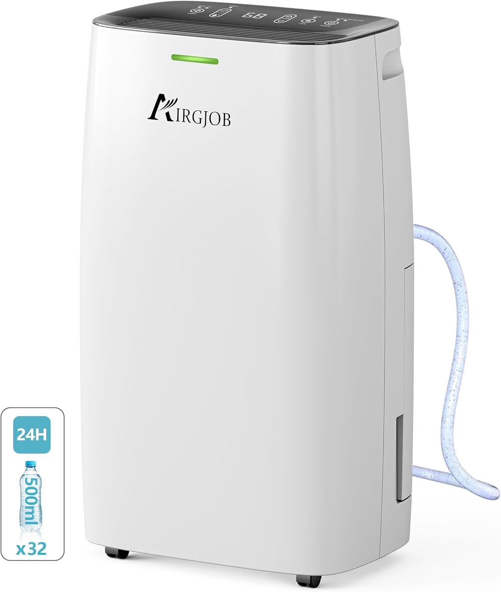 32-Pint Dehumidifier for Basement and Large Room - 2000 Sq. Ft, Quiet Dehumidifier for Large Capacity Room Home Bathroom Basements - Auto Continuous Drain Remove Moisture with Child Lock