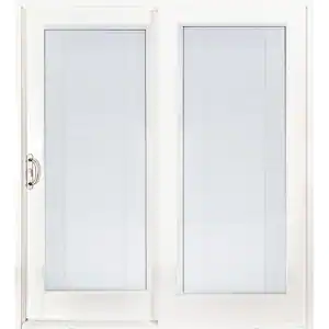 MP Doors 72 in. x 80 in. Smooth White Left-Hand Composite PG50 Sliding Patio Door with Low-E Built in Blinds