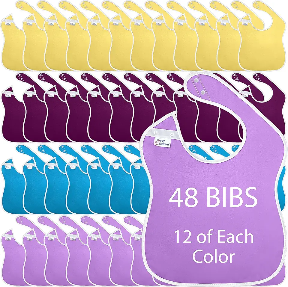 Large Waterproof Bibs Pastel Collection - 4pk, 12pk, 48pk