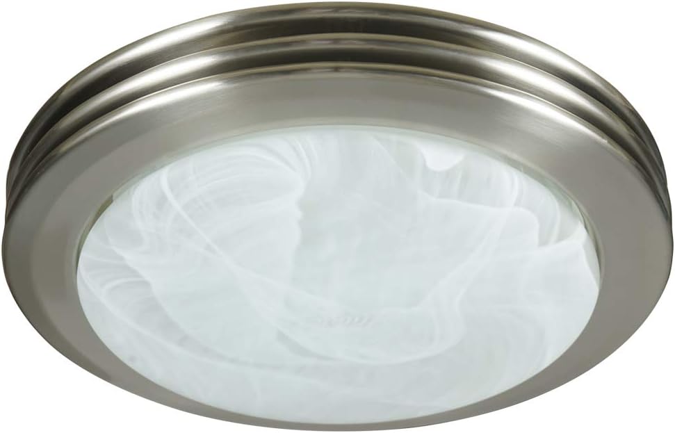 Good Housekeeping Yorkshire Decorative Bathroom Ventilation Exhaust Fan with Lighting, Brushed Nickel