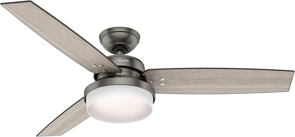 Fan Company, 59211, 52 inch Sentinel Brushed Slate Ceiling Fan with LED Light Kit and Handheld Remote