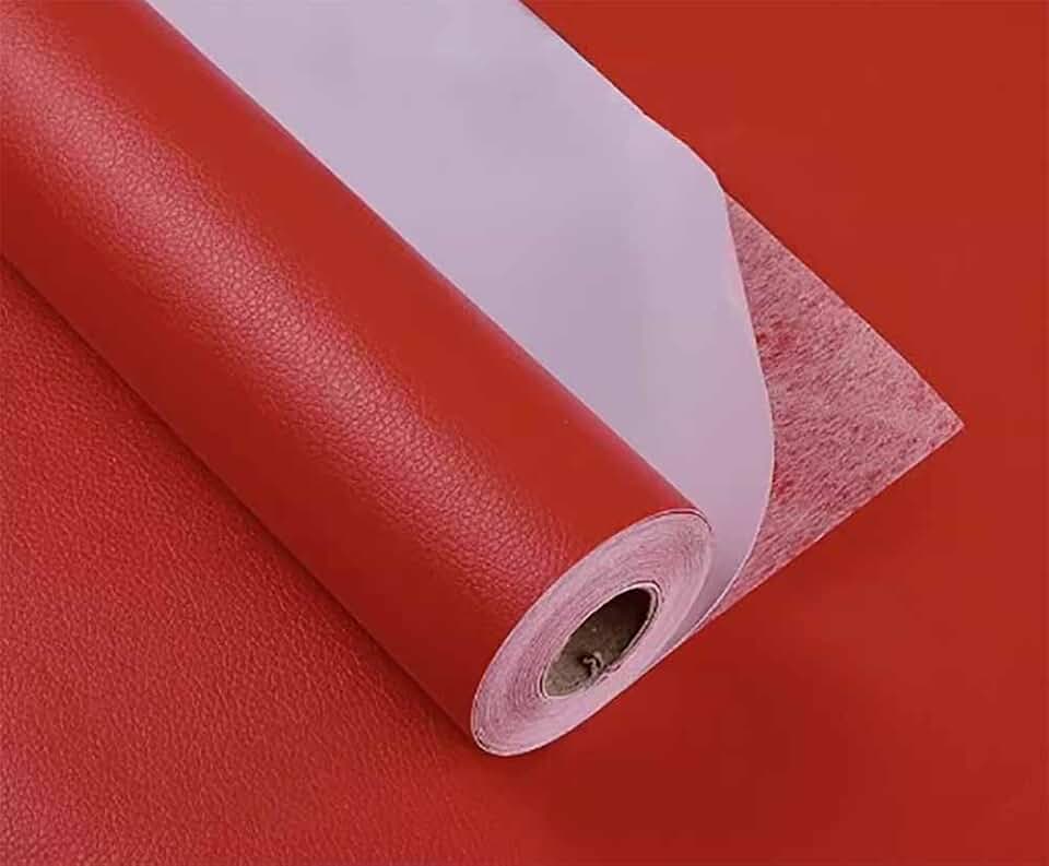 Leather Repair Patch Tape Kit, Self Adhesive Leather Repair for Furniture, Couch, Sofa, Car Seats,Office Chair,Vinyl Repair Kit (Red,138x50 inch)