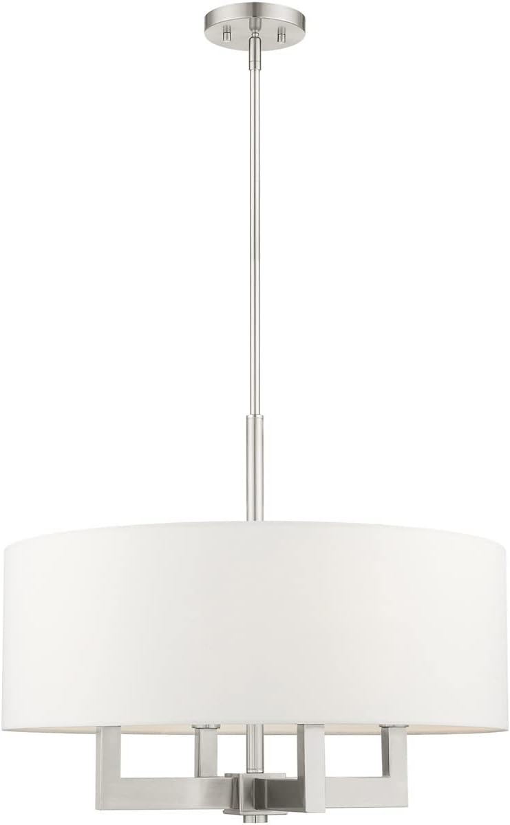 Livex Lighting 48786-91 4 Light Brushed Nickel Chandelier