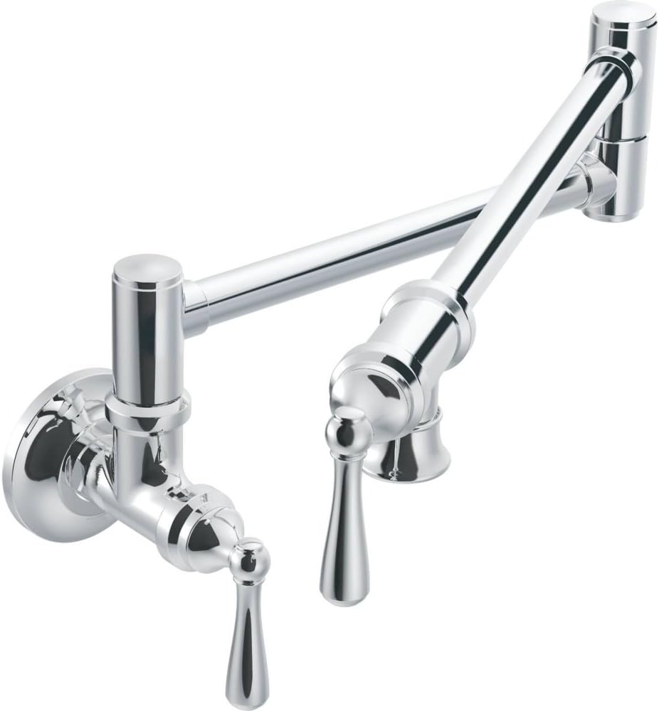 Moen S664 Traditional Wall Mount Swing Arm Folding Pot Filler Kitchen Faucet, Chrome