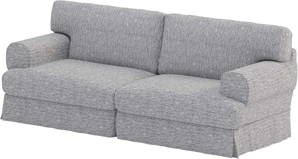 Custom Slipcover Replacement V Durabale Dense Cotton Three Seat Hovas Sofa Cover Replacement is Made Compatible for IKEA Hovas 3 Seater Slipcover Only (Polyester Flax)
