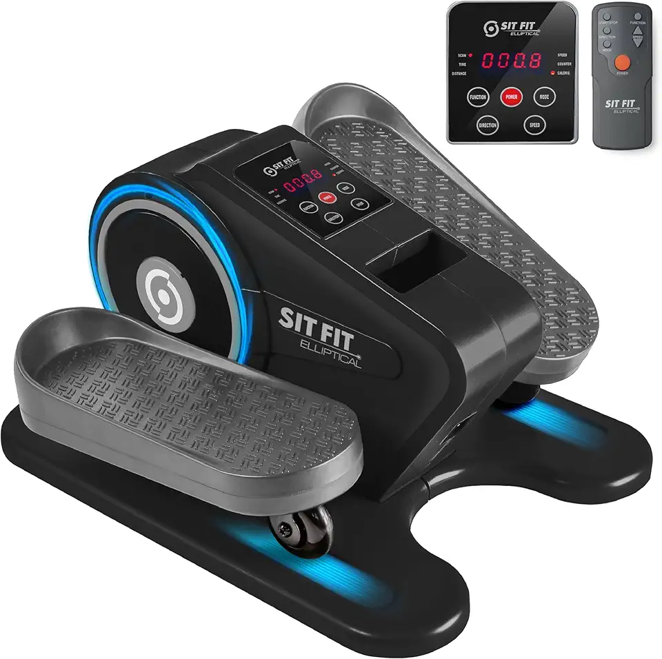 SITFIT, Sit Down and Cycle! Powered Foot Pedal Exerciser for Seniors, Under Desk Elliptical Exercise Bike, Leg Exerciser While Sitting. Peddler Exerciser Mini Bike, Portable Rehabilitation Equipment.