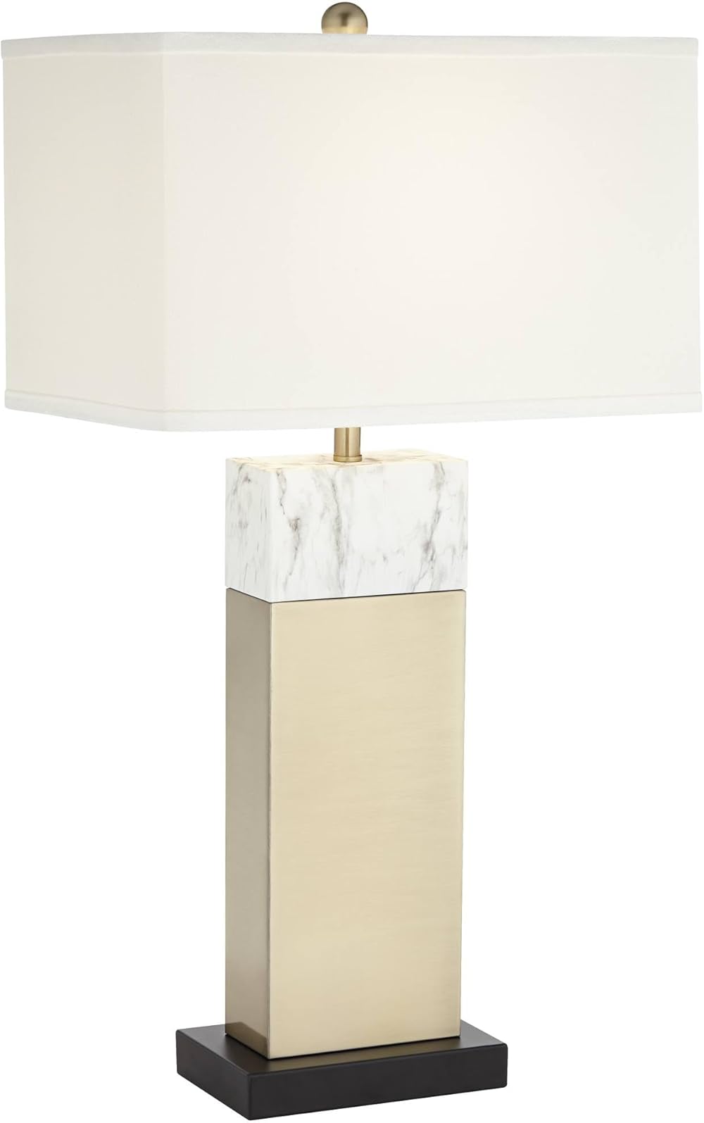 360 Lighting Two-Tone Faux Marble and Gold Table Lamp