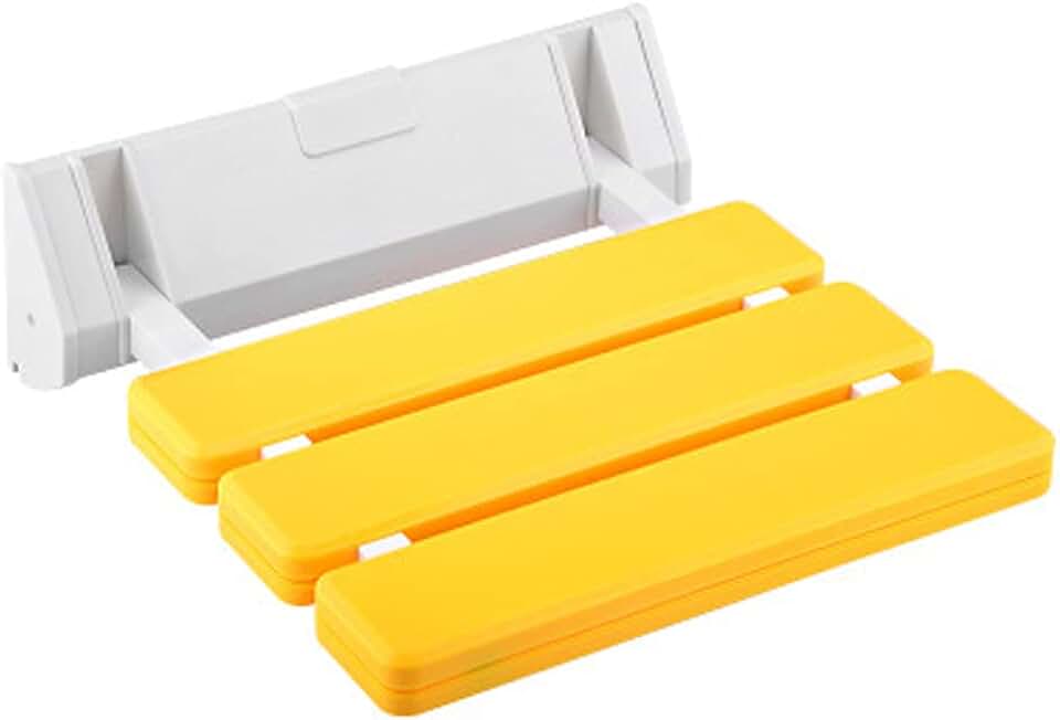 JF-Xuan Seat Stool Wall Mounted Shower Seats Compatible with Bathroom Relax Stool Seats Bathhouse Stool Plastic Folding Chair Storage (Color : Yellow)