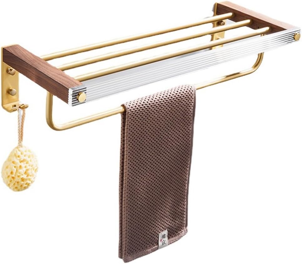 Solid Wood Towel Rack Towel Hanging Bar Acrylic Bathroom Bath Towel Rack Towel Shelf