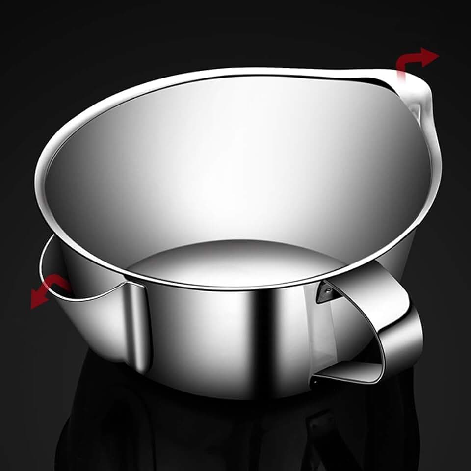 Newly Stainless Steel Oil Filter Soup Separator Strainer Pot Kitchen Cooking Utensil Which is Smooth and Smooth, Easy to Clean(16cm)