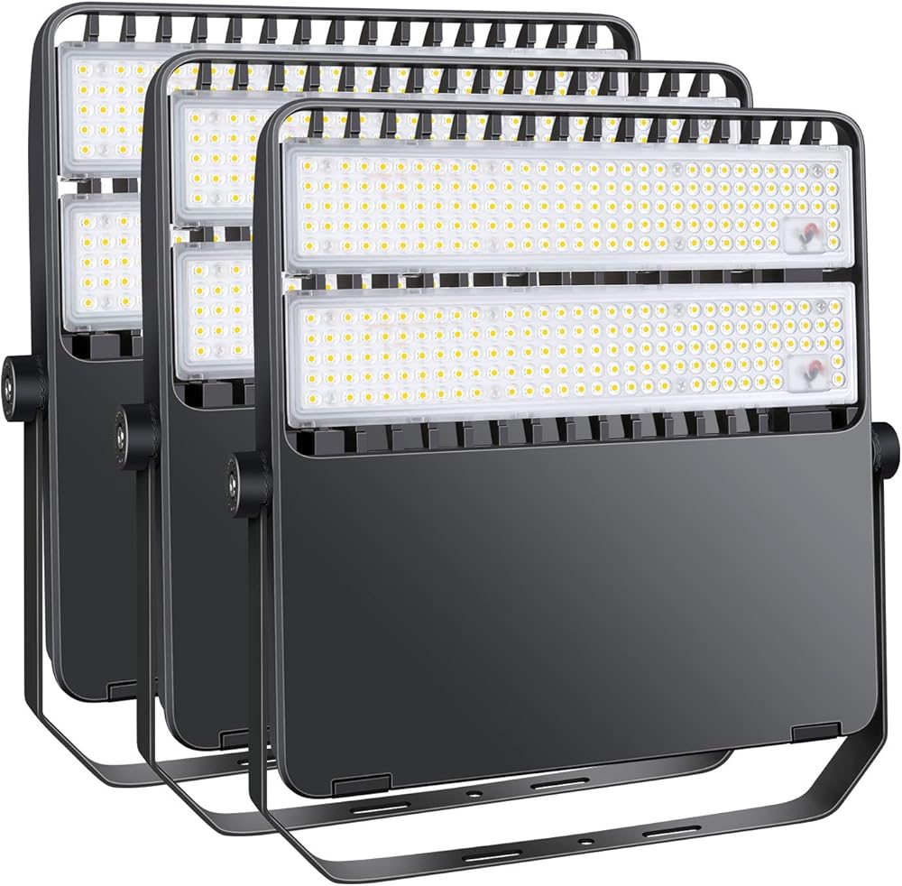 LED Stadium Light 200W Super Bright 28000 Lumen Commercial Outdoor Flood Lights 5000K Waterproof Lighting Fixture for Warehouse-Sport-Court-Gym (3Pack)