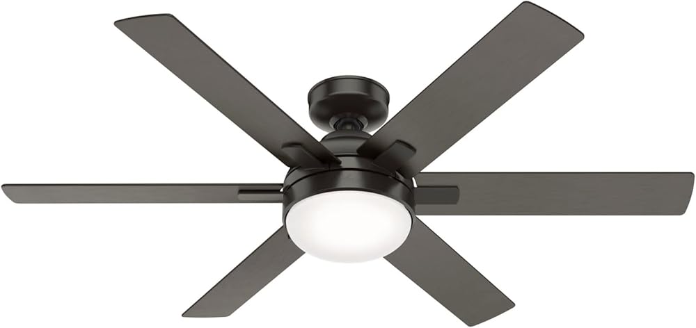 Hunter Fan Company Hardaway 52-inch Indoor Noble Bronze Casual Ceiling Fan With Bright LED Light Kit, Remote Control, Reversible WhisperWind Motor and SureSpeed Technology Included