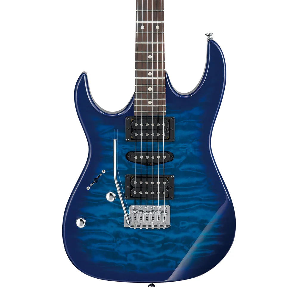 Ibanez GRX70QAL Left Handed 6-String Electric Guitar - Transparent Blue Burst Ibanez GRX70QAL Left Handed 6-String Electric Guitar - Transparent Blue Burst