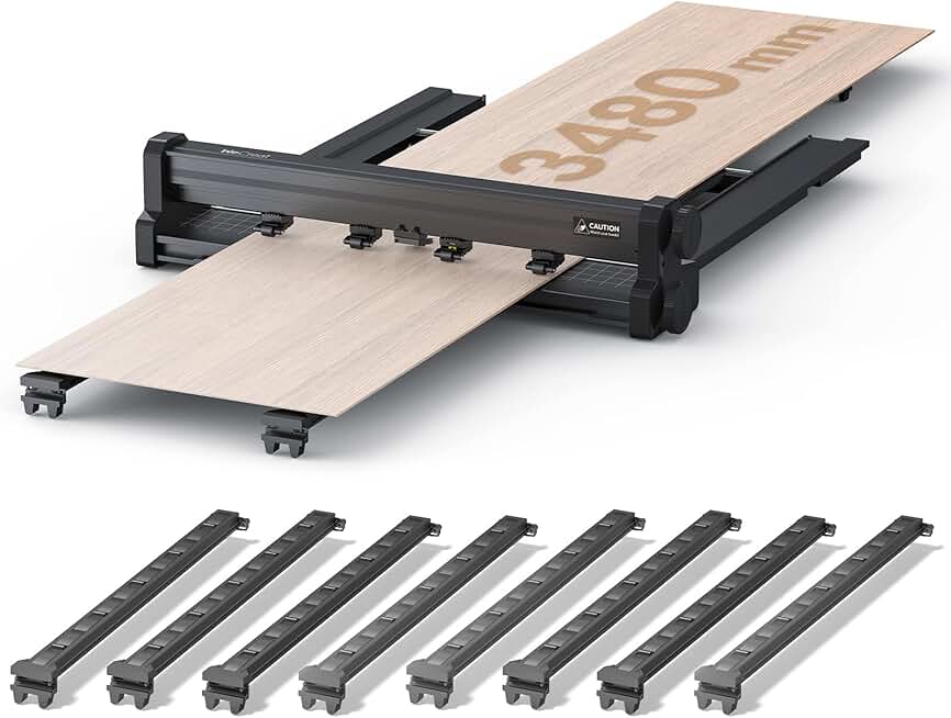 WECREAT Automatic Conveyor Feeder, Extension Kit Accessories for 99% Open-Frame Laser Engraver and Cutter Machine, Auto Pass Through Feeder Expand Processing Area to 137