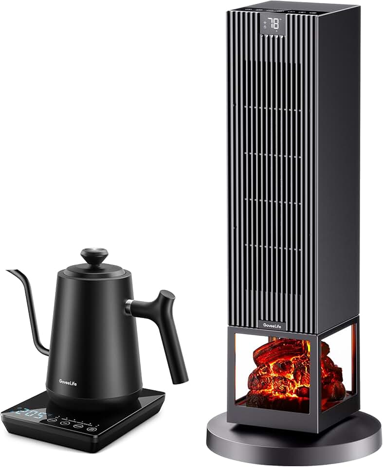 GoveeLife Smart Electric Gooseneck Kettle with GoveeLife Smart Space Heater