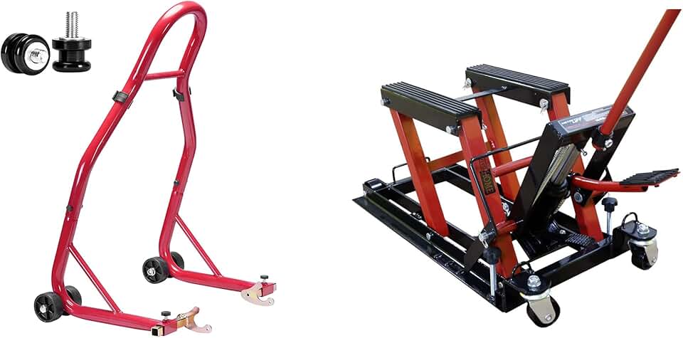 SPECSTAR Heavy Duty Motorcycle Rear Wheel Lift with Steel Hydraulic Motorcycle ATV Lift Jack Hoist Stand 1500 lbs