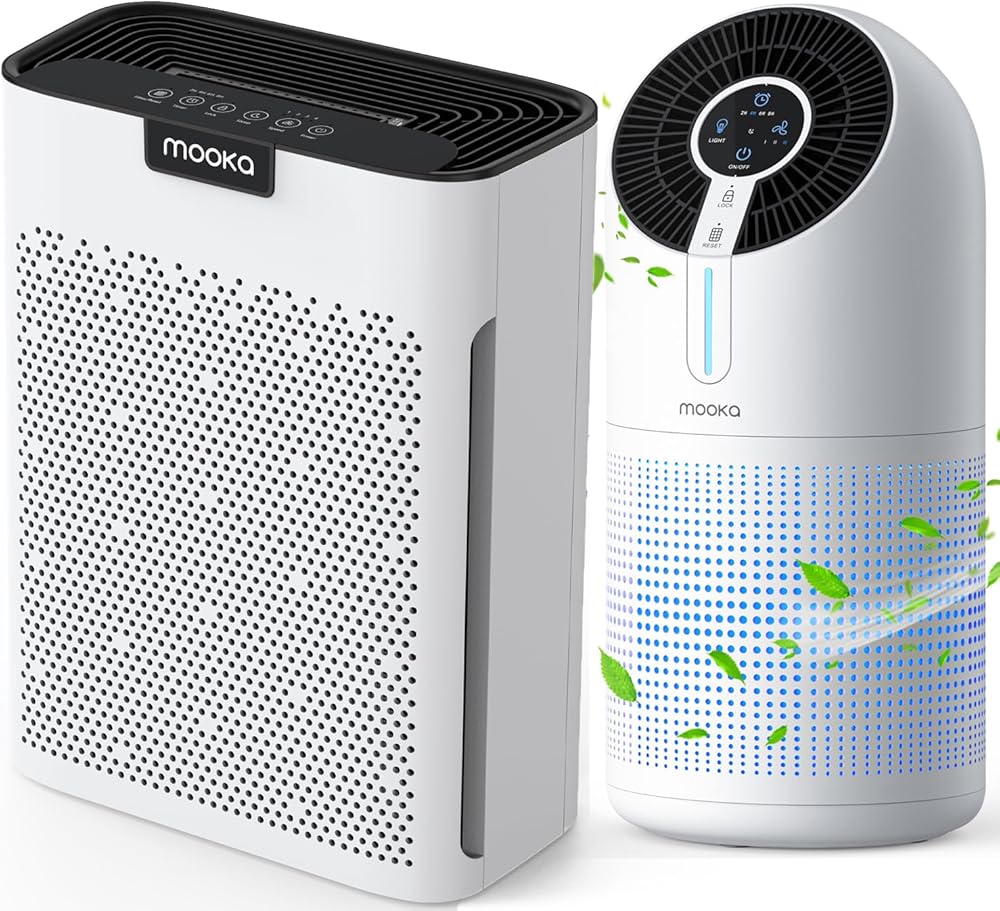 Air Purifiers for Home Large Room 2000 Ft² with Washable Filters, KJ190L + M02, Fragrance Sponge, MOOKA H13 HEPA Filter Pet Air Purifier for Bedroom