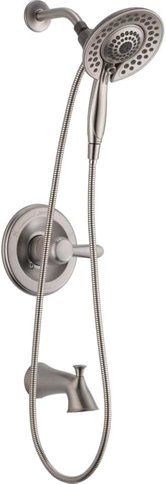 Delta 144938DC-SS-I20 Lahara In2ition 2-in-1 Single-Handle 5-Spray Tub and Shower Faucet in Brushed Nickel