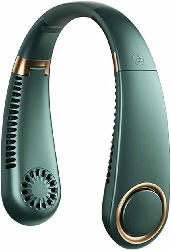 Cooling Fan Leafless USB Rechargeable Neck Hanging Fan Adjustable Portable Personal Air Cooler 3000mAh Cooling Fan for Office Easy to Carry (Color : B)