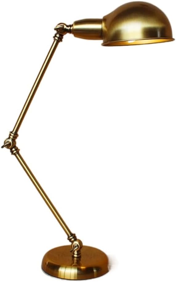 Modern American Double Long Arm Folding Iron Lamp Antique Nostalgic Reading Lights Eye Protection Study Work Bedroom Bedside Atmospheric High-End Table Lamp Lighting Fixture [Energy Class A++] D