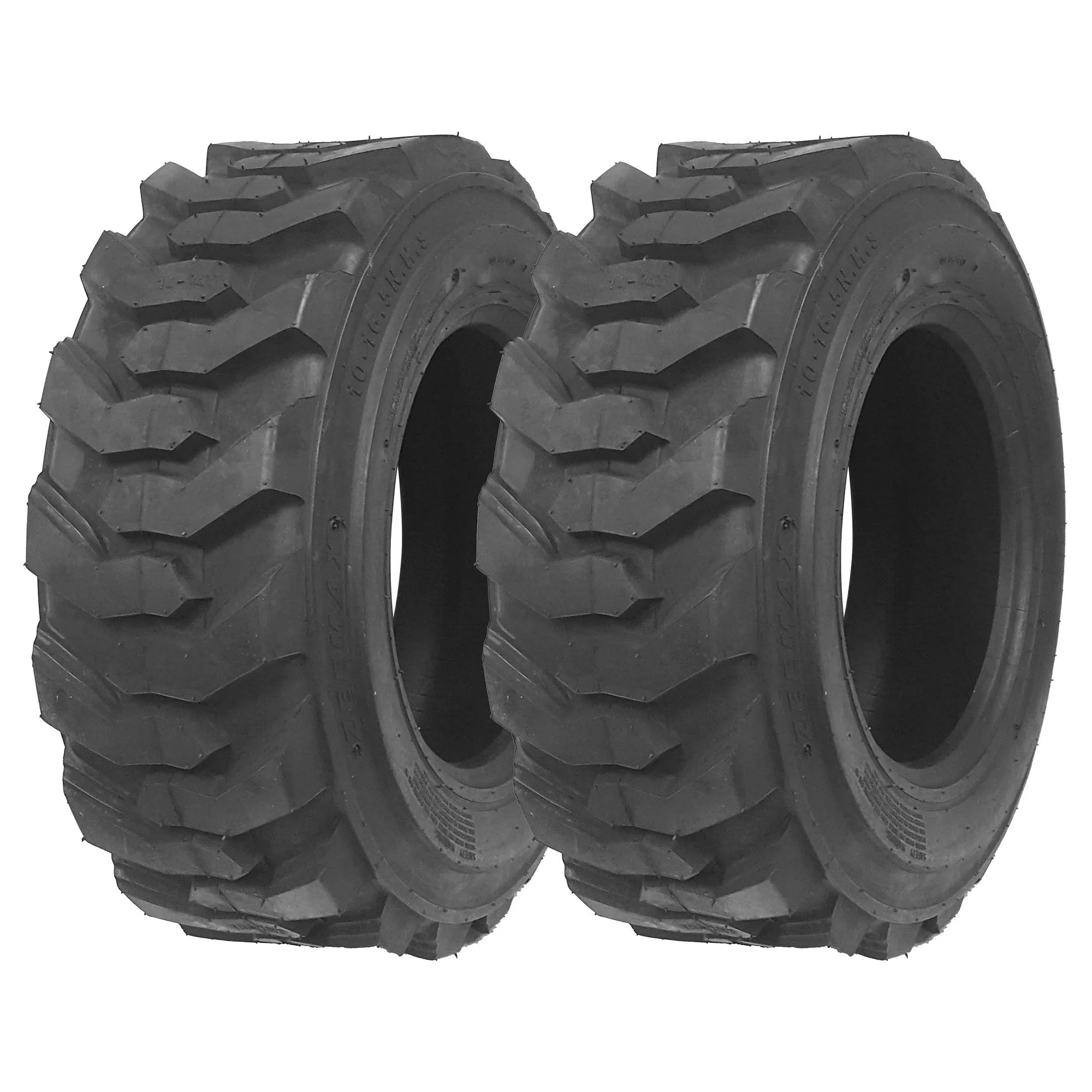 Set 2 New ZEEMAX Heavy Duty 10-16.5  Skid Steer Tires for Bobcat w/ Rim Guard