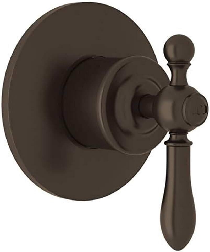 Rohl AC27NLM-TCB/TO Arcana Four Port Three Direction Diverter Trim Only New Style with Classic Metal Lever and Sleeve, Tuscan Brass