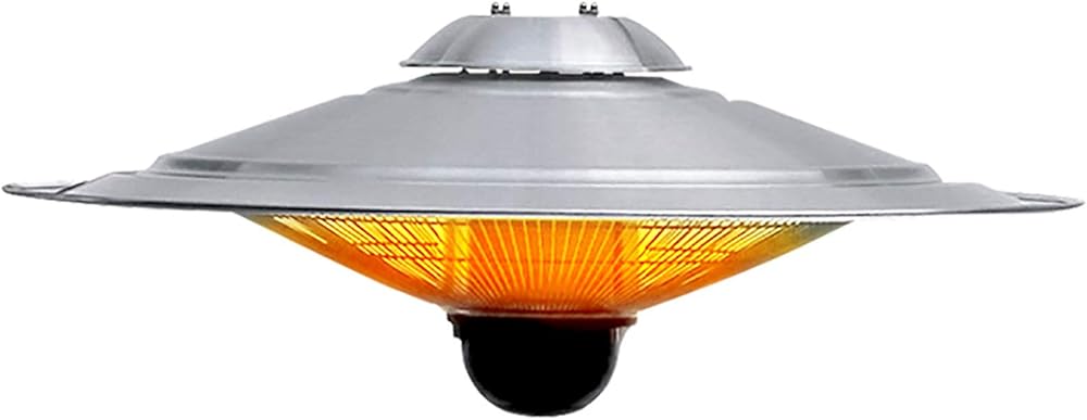 Patio Heater Hanging Outdoor Heaters - Ceiling Electric Infrared Heater,with Remote and 2 Power Settings Quiet Heating, for Outdoor/Indoor Balcony - 1500W
