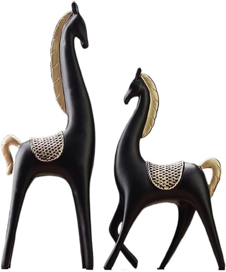 Couple Horse Ornament Living Room Wine Cooler Decorations Entryway Indoor Home TV Cabinet Resin Crafts