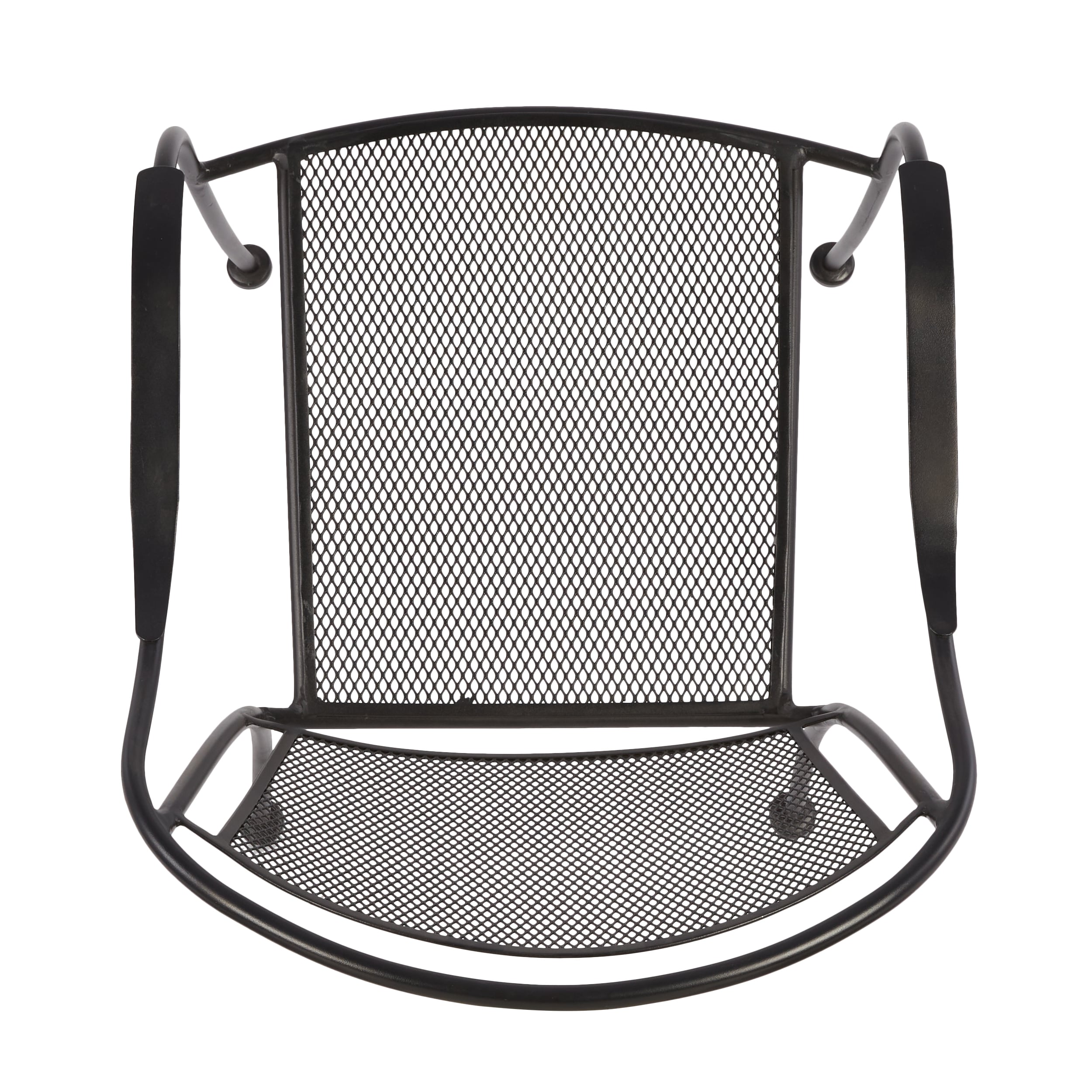 Style Selections Davenport Stackable Black Steel Frame Stationary Dining Chair with Mesh Seat