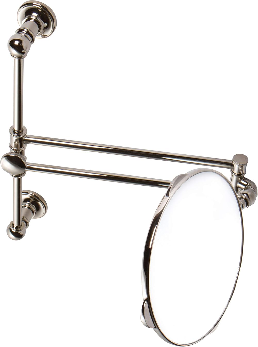 Ginger 4544/PN Columnar Pivoting Vanity Mirror on Slide Bar, Polished Nickel