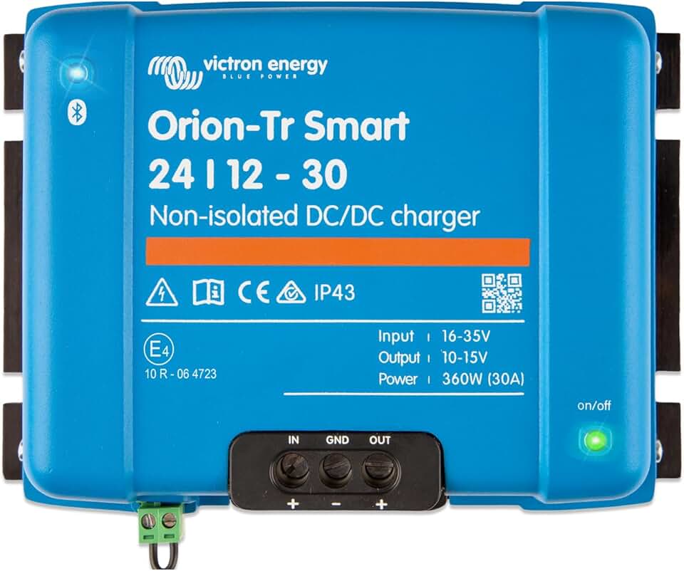 Victron Energy Orion-Tr Smart DC to DC Charger (Bluetooth) - 24/12-Volt 30 amp 360-Watt - Battery Charger for Dual Battery Systems - Non-Isolated