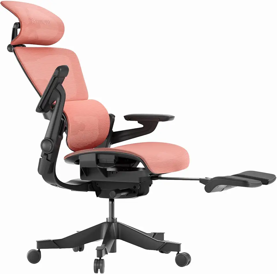 HINOMI H1 Pro V2 Ergonomic Office Chair with Footrest - Home Office Desk Chair with Lumbar Support, Mesh Office Chair with Headrest, Comfy Computer Chair with Back Support (Red, Medium)