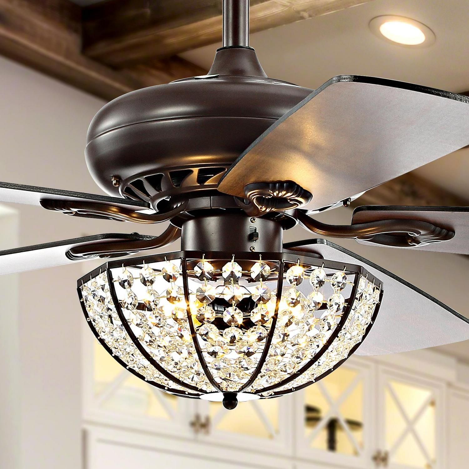JONATHAN Y Joanna Classic Traditional 52-in Oil Rubbed Bronze Indoor Ceiling Fan with Light and Remote (5-Blade)