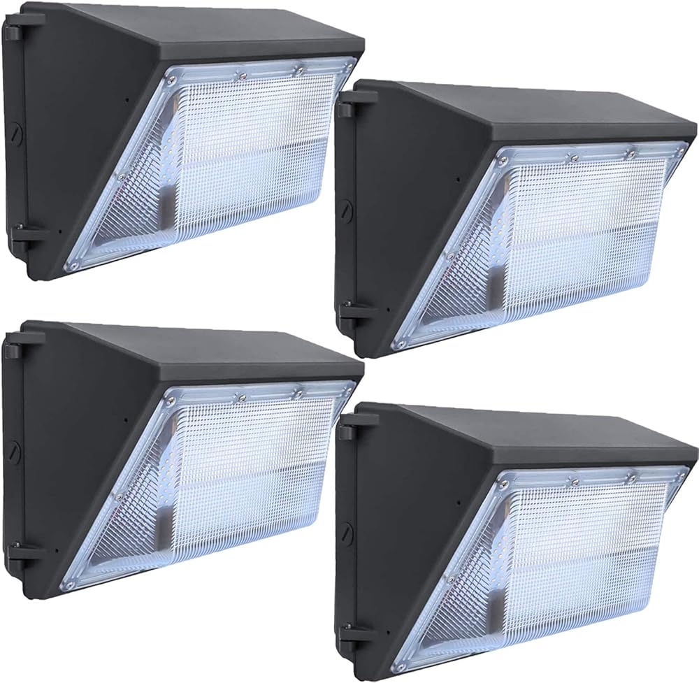 LEDMO LED Wall Pack Lights Repalces 800W HPS/HID Light 4 Pack 15600LM Outdoor Commercial Lighting Fixture 120W Waterproof Wall Mount Security Lighting 5000K