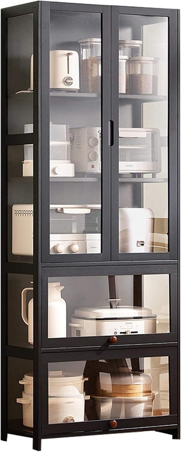 Display Case Kitchen Pantry Cabinet Cupboard Storage Cabinet Home Sideboard Kitchen Storage Shelves Display Case Stand Shelf Storage Organizer for Living Room,Office Bathroom (Size : 5layer-65cm/25.