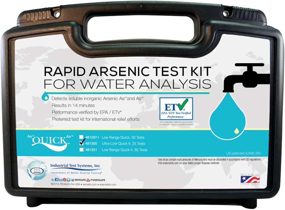 Industrial Test Systems Quick II 481300 Arsenic Ultra Low for Water Quality Testing, 25 Tests, 14 Minutes Test Time