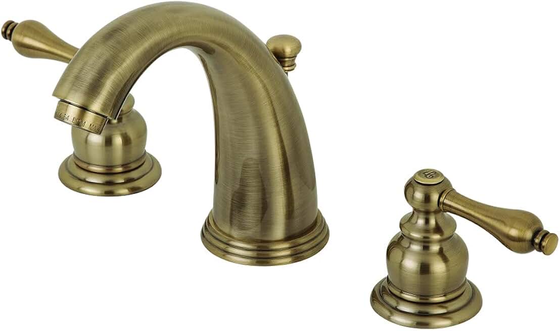 Kingston Brass KB983ALAB Victorian 2-Handle 8 in. Widespread Bathroom Faucet, Antique Brass