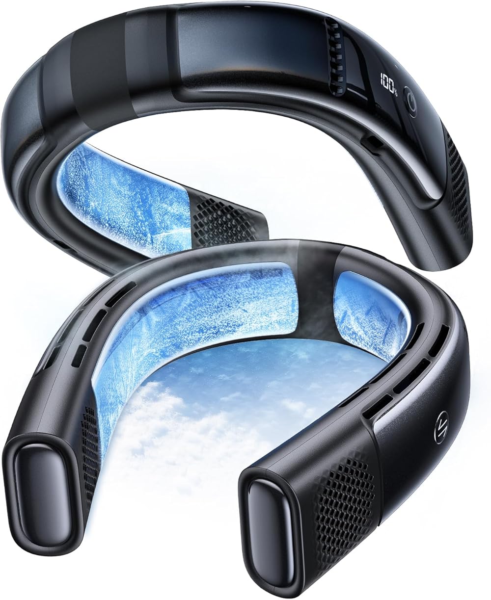 TORRAS COOLiFY 2S [28H Extended Battery Version] Neck Air Conditioner, Portable Neck Fan Rechargeable, Neck Cooler App Control Neck Fans that blow cold air for mothers day gifts, Starry Black