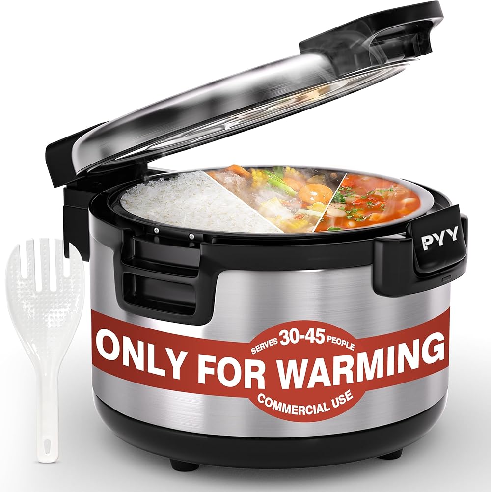 PYY Commercial Rice Warmer,18QT/100CUP Portable Food & Rice Warmer (Not a Cooker) Stainless Steel Exterior,Non-stick Inner Pot Fit For Restaurant Party Family