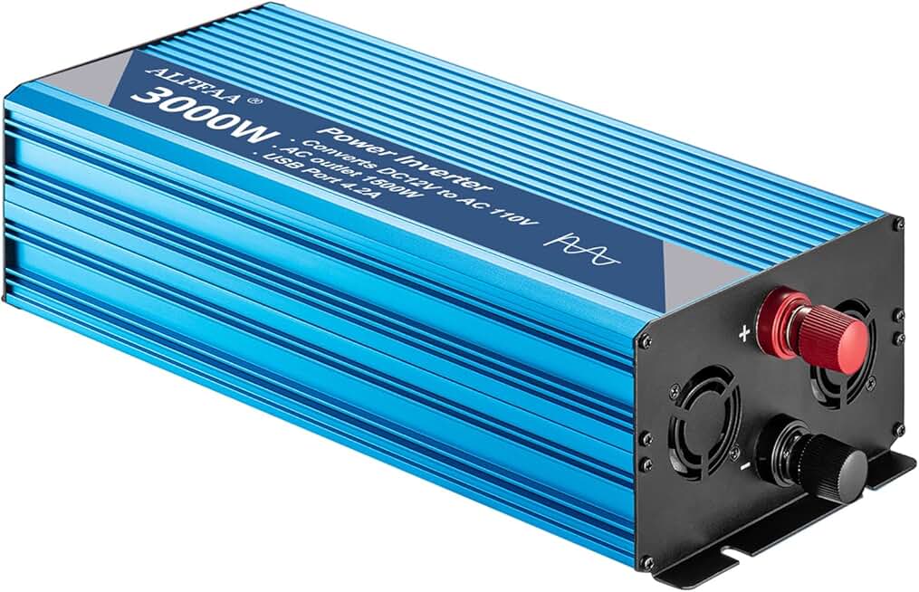 3000W Pure Sine Wave Inverter 24V to 110V with Built-in 5V/2.1A USB Port,Hardwire Terminal, LCD Display, Converter for Home, RV, Truck (3000W)